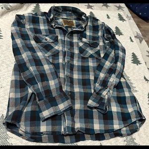 Men’s blue long sleeve flannel